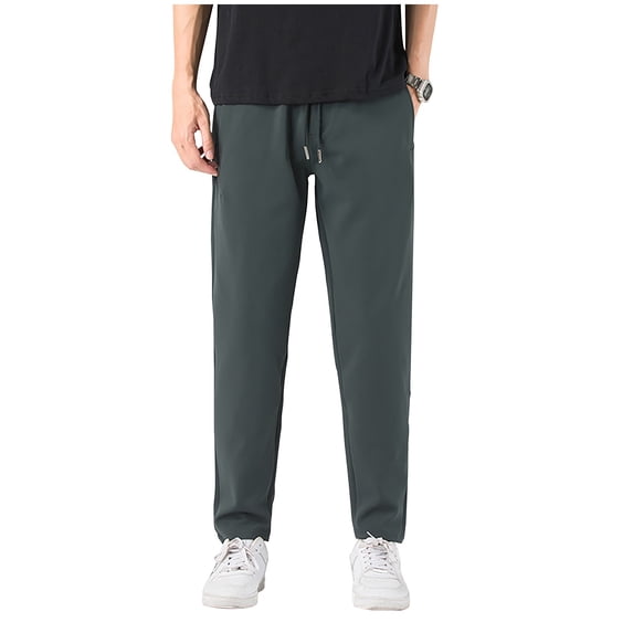 PuLe Men's Pants Mens High Waisted Pants Lounge Relaxed Fit Athletic Travel Hiking Pant Casual Fashion Hiking Lounge Solid Pant