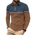 thumbnail image 1 of PuLe Mens Long Sleeve Top Collar top&shirt Shirts for Men Classic Casual Slim Fit Zip Up Graphic Printed Tops Golf s, 1 of 5