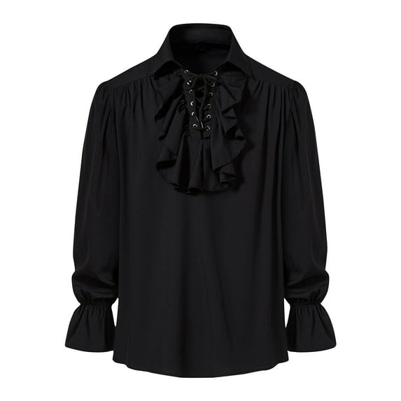 PuLe Mens Pirate Shirt Ruffle Victorian Renaissance Steampunk Vampire Poet Shirts Gothic Medieval Costume