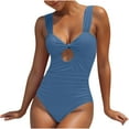 thumbnail image 1 of PuLe One Piece Swimsuit Women Tummy Control Cut Out High Waisted Bathing Suit Push Up Ruched Swimwear ﻿, 1 of 7