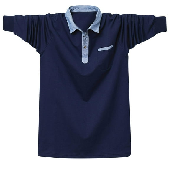 PuLe Shirts for Men Cotton Fall Workout Shirts Big and Tall Men Golf Casual Business Shirts Loose Fit Pullover Pocket