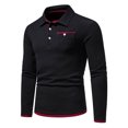 thumbnail image 1 of PuLe Rugby Shirt 2024 Winter Long Sleeve Shirt for Men Trendy Collared Performance Golf Shirt Classic Workwear Office Slim Blouse, 1 of 8