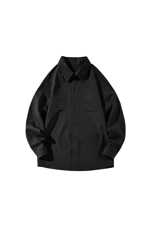 PuLe Rugby Shirt Men's Button Lapel Neck Hoodless Jacket Casual Trendy Plus Size Coat Shirts Novelty Office Work Outwear Blouse