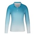 thumbnail image 1 of PuLe Rugby Shirt Men's Gradient Shirt Casual Long Sleeve Lapel Shirts Button Up Pullover 2024 Fall Trendy Color Work Golf Shirts Tops ﻿, 1 of 4