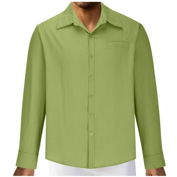 PuLe Shirts for Men Long Sleeve Dress Shirts for Men, Regular Fit Stretch Wrinkle-Free Business Casual Button-Down Shirts with Pocket