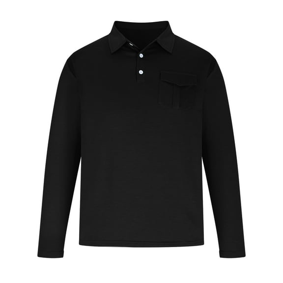 PuLe Shirts for Men Men's Solid Color Shirts Long Sleeve Quarter Button Blouse with Chest Pocket Loose Fit Casual Fashion Sweatshirt