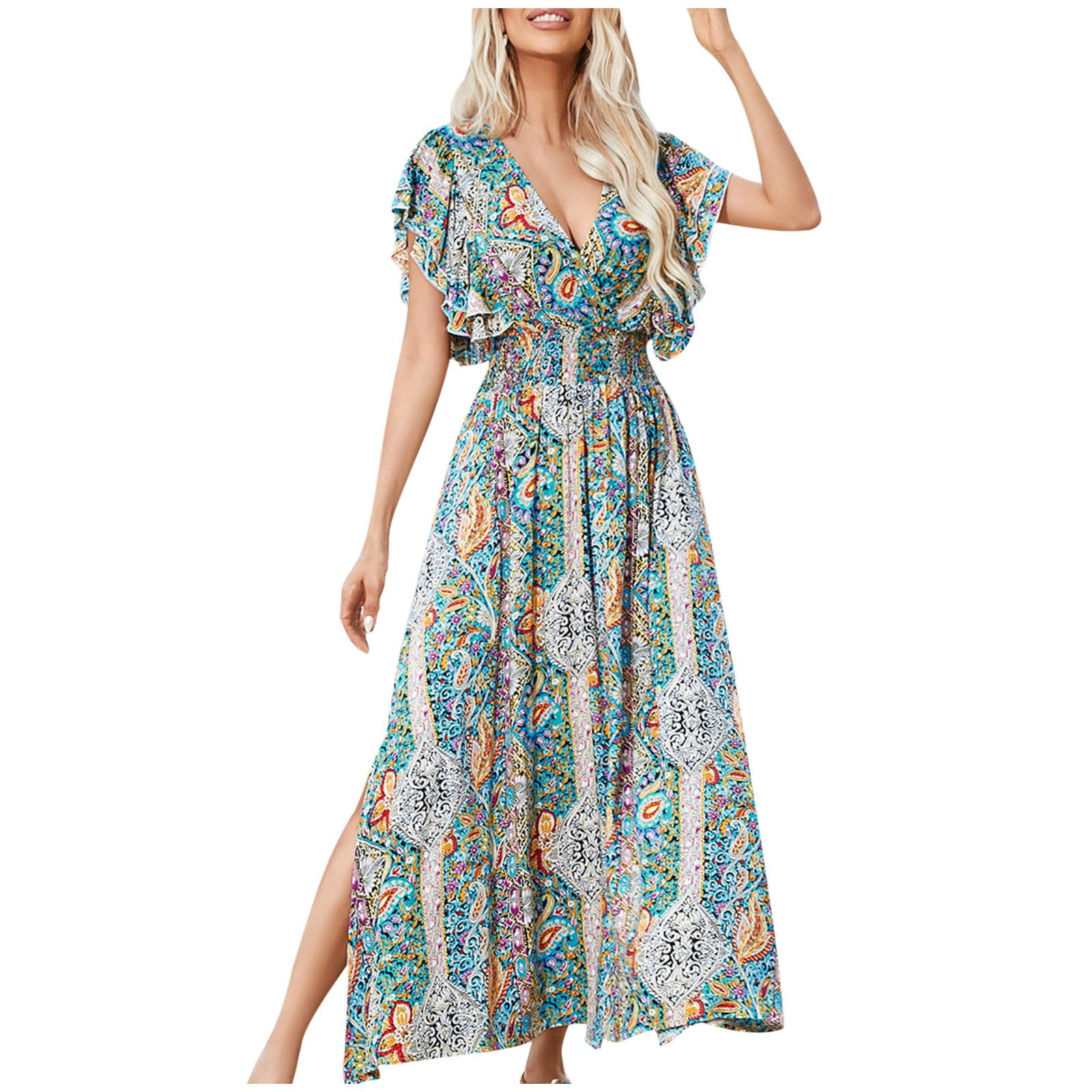 PuLe Summer Dress Floral Dresses for Women 2024 Summer Dress Sexy V ...