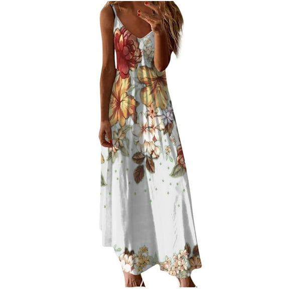 PuLe Summer Women's Sleeveless Fashion Sleeveless Printing Suspenders Dresses