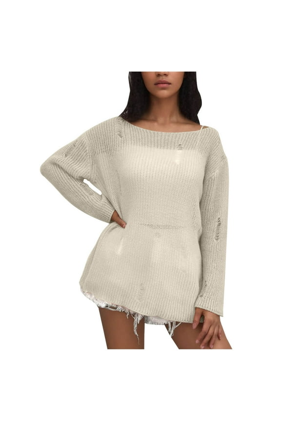 PuLe Sweaters for Women Women's Oversized Crewneck Sweater Batwing Puff Long Sleeve Cable Slouchy Pullover Jumper Tops