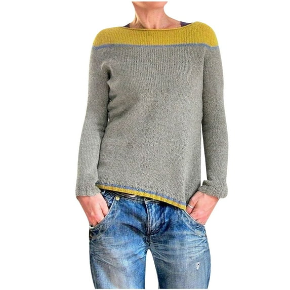 PuLe Sweaters for Women Womens Pullover Argyle Vintage Sweaters Winter Fall Casual Loose Long Sleeve Knitted Sweater Tops