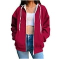 thumbnail image 1 of PuLe Womens Zip Up Hoodies Long Sleeve Sweatshirts Fall Outfits Oversized Sweaters Casual Fashion Jackets, 1 of 5