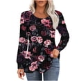 thumbnail image 1 of PuLe Women's Top Long Sleeve Shirts for Women Fall Tops Dressy Casual Blouses Pleated Scooped Neck Tunic Tops for Leggings ﻿, 1 of 5