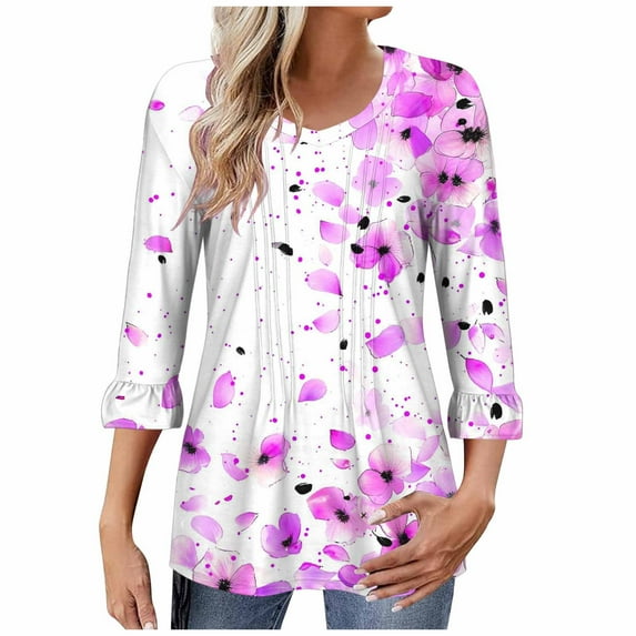 PuLe Women's Top Women's Fall Long Sleeve Tunic Tops for Leggings V-Neck Casual Blouse T-Shirt