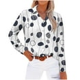 thumbnail image 1 of PuLe Women's Top Womens Casual Button Down Shirts Spring Fall Trendy 2024 Long Sleeve Lapel Blouses Loose Printed Work Tops, 1 of 4