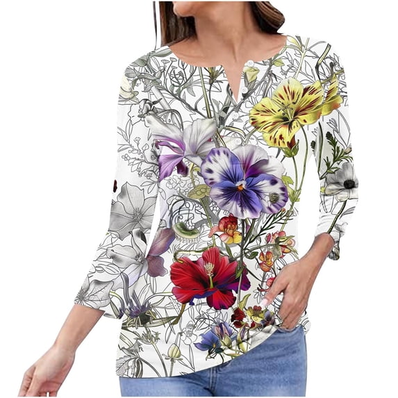 PuLe Women's Top Womens Tops Dressy Casual Fall Fashion Button Up V Neck Long Sleeve Shirts Loose Solid Basic Tees Shirt Blouses