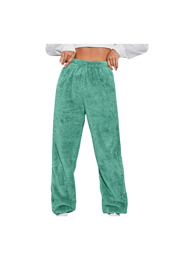PuLe pants for women Women's Plush Fuzzy Pajama Pants Warm Cozy Lounge Pant Fluffy Fleece Pj Bottoms Sweatpants Sleepwear Trousers