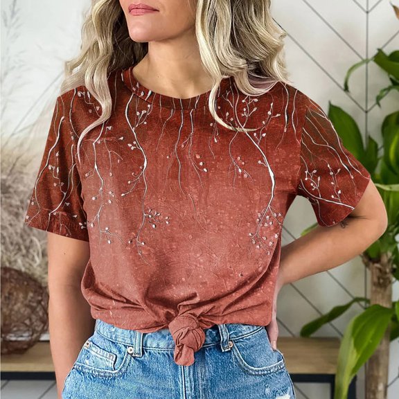 Pohista Boho Tops for Women Shirts for Women Trendy Womens Summer Blouses and Tops Short Sleeve Tops for Women Loose Fit