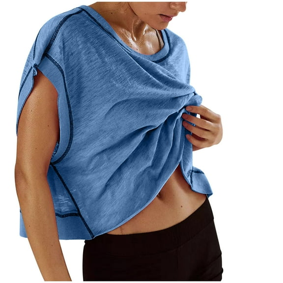 Pohista Casual Tops for Women Summer T Shirts for Women Cotton Casual Women Blouses for Seniors Short Sleeve Tops for Women Trendy my items ordered