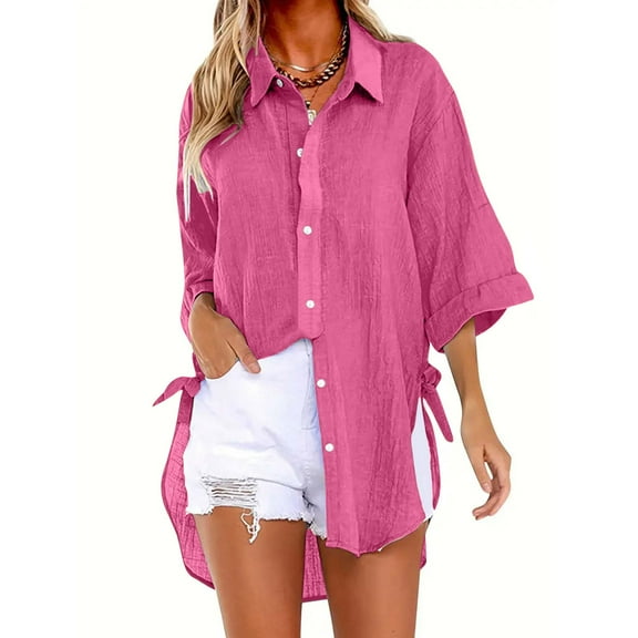 Pohista Cotton Tops for Women Loose Fit T Shirts for Women Cotton Blouses for Women Casual Dressy Long Sleeve Tunic Tops for Women reorder items previously ordered