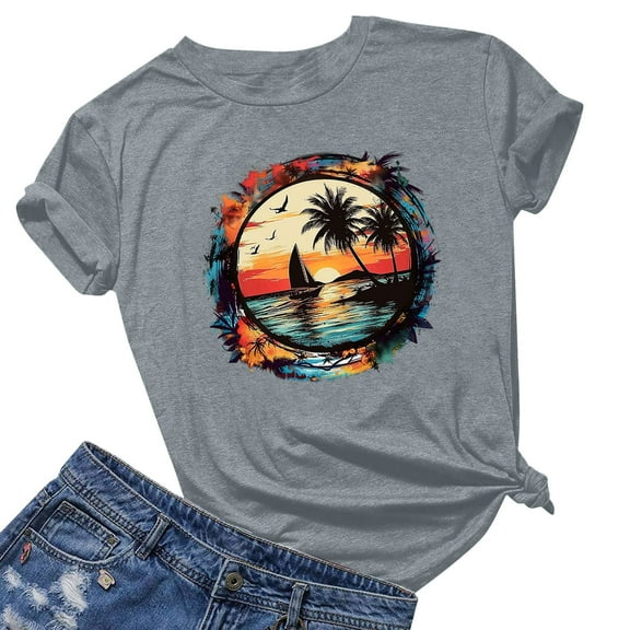 Pohista Cotton Tops for Women Short Sleeve Women's T-Shirts Plus Size Women's Blouses Casual Blouses for Women Dressy Casual Short Sleeve