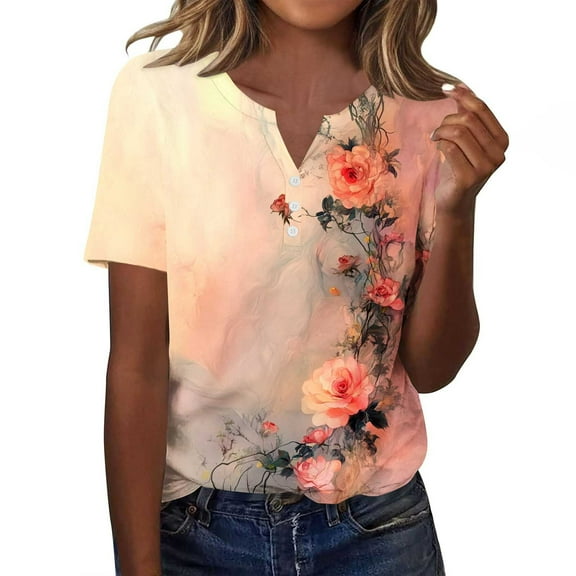 Pohista Cotton Tops for Women Trendy Summer Tshirts Shirts for Women Cotton Lightweight Tops & Blouses Plus Size Short Sleeve Shirts for Women Casual My Items