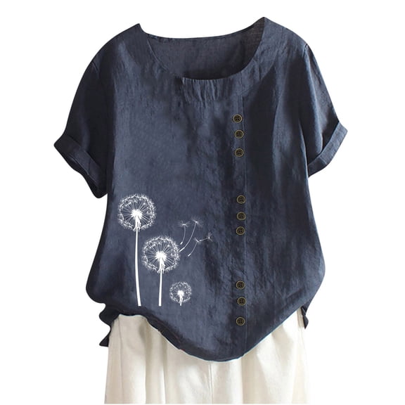 Pohista Cotton Tops for Women Shirts Summer Womens Blouses for Work Professional Womens Work Tops Short Sleeve my items saved