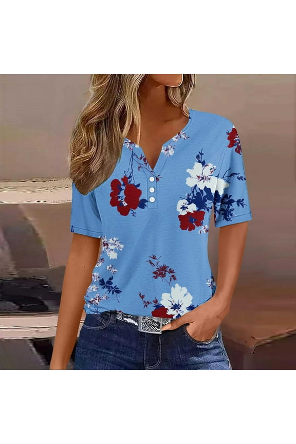 Cute Summer Tops for Women Plus Size Summer Shirts for Women Cropped Lightweight Tops & Blouses Womens Summer Tops for Women Short Sleeve my items in cart