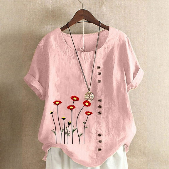 Pohista Cute Summer Tops for Women Trendy T Shirts for Women Graphic Dressy Blouses for Women Elegant Evening Short Sleeve Blouses for Women Dressy Casual