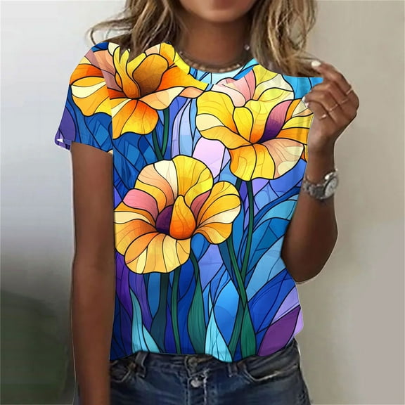 Cute Summer Tops for Women Womens Graphic T Shirts Vintage Summer Blouses for Women Business Casual Casual Tops for Women Short Sleeve my recent orders