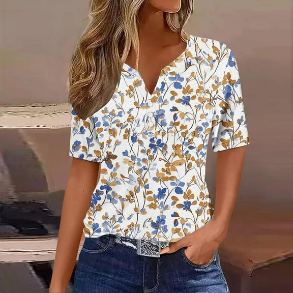 Pohista Cute Summer Tops for Women Plus Size Button up Shirt Women Womens Blouses Casual Short Sleeve Tunic Tops for Women with Pockets my orders