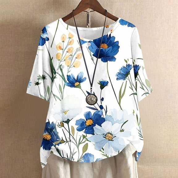 Pohista Cute Tops for Women Trendy Womens T Shirts Blouses Casual Womens Summer Tops Short Sleeve Button down