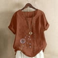 thumbnail image 1 of Pohista Cute Tops for Women Going out Womens Graphic T Shirts Vintage Blouses for Women 2026 Women Short Sleeve Tops new arrivals, 1 of 4