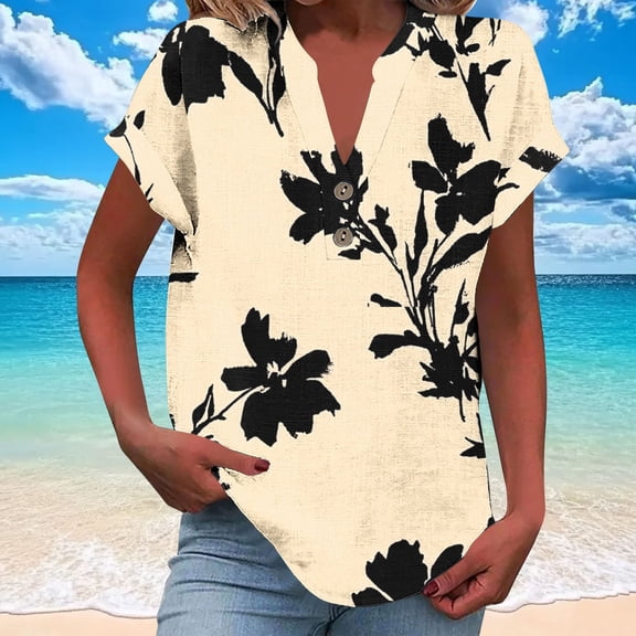 Pohista Cute Tops for Women V Neck Shirts for Women Dressy Casual Women Blouses Short Sleeve Shirts for Women Plus Size my items saved for later