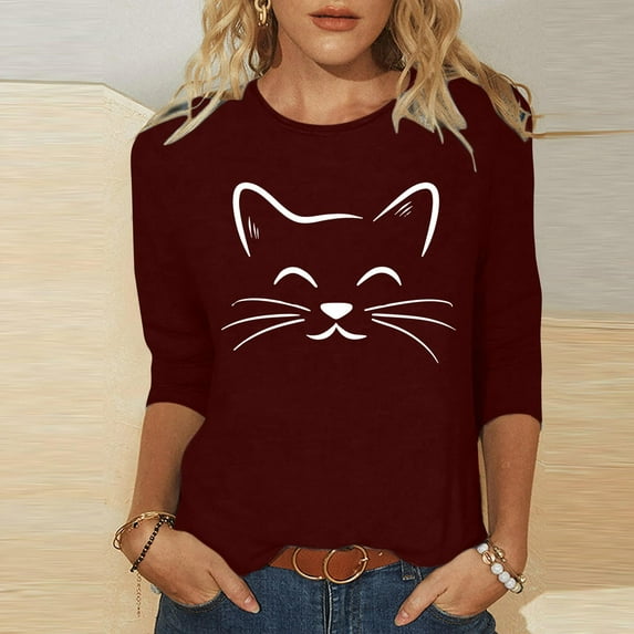 Petite Tops for Women Womens T Shirts Cotton Blouses for Women 2026 3/4 Sleeve Tops for Women Button down My Items