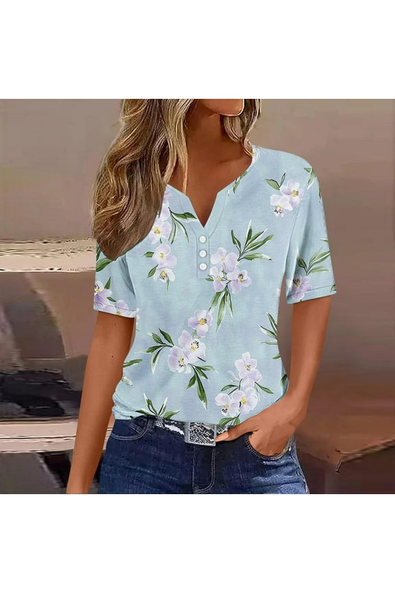 Petite Tops for Women Dressy Womens T Shirts Loose Fit Womens Summer Blouses Dressy Casual Short Sleeve Tops for Women Plus items