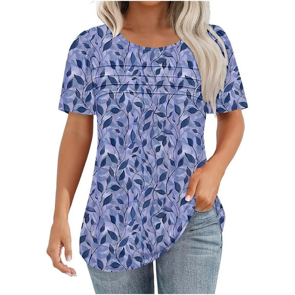 Spring Tops for Women 2026 Women's T-Shirts Cotton Blouses for Women Dressy Casual Crop Short Sleeve Shirts for Women Works