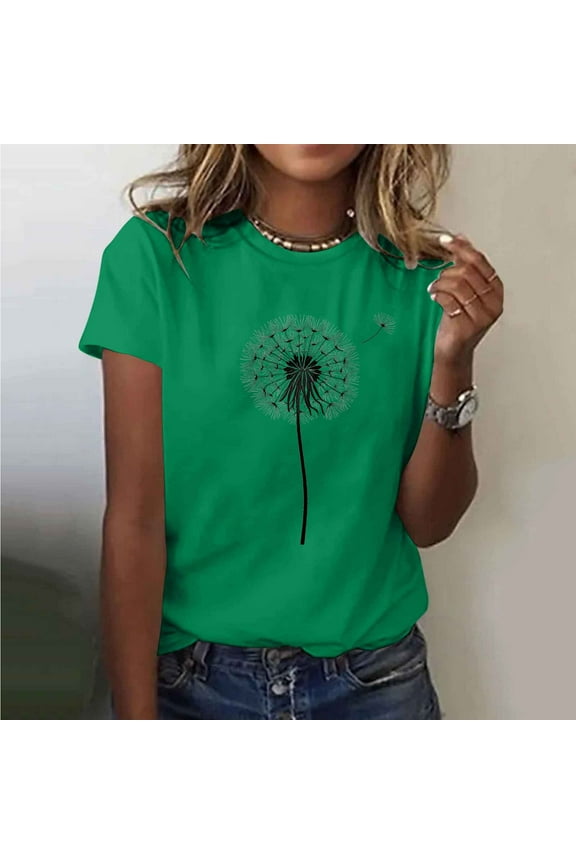 Spring Tops for Women Trendy T Shirts for Women Trendy Cotton Blouses for Women Boho Womens Summer Tops Short Sleeve get it fast
