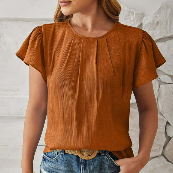 Pohista Summer Tops for Women 2025 Trendy Petite Workout Shirts Women Oversized Womens Summer Blouses and Tops Short Sleeve Shirts for Women Trendy reorder items previously ordered