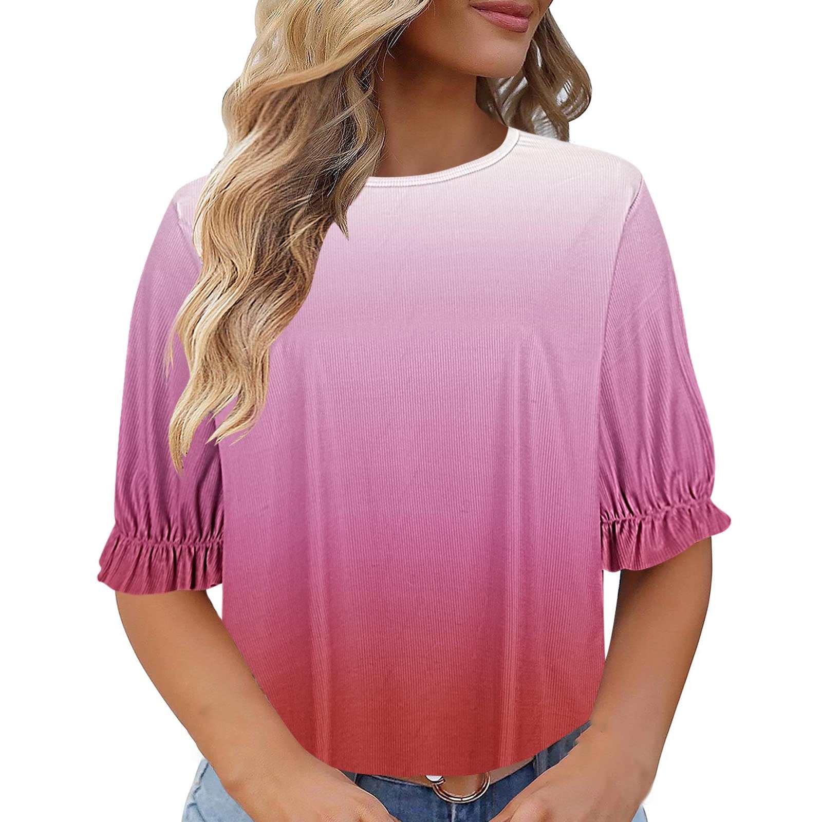 Florboom Women's Plus Size V-Neck Tunic Tee - Short Sleeve Casual T-Shirt For Leggings (Sizes 1X-5X)