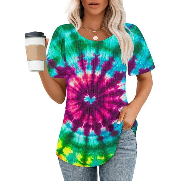 Pohista Summer Tops for Women Trendy Hawaiian Shirts for Women Lightweight Tops & Blouses Women's Short Sleeve Tops Dressy