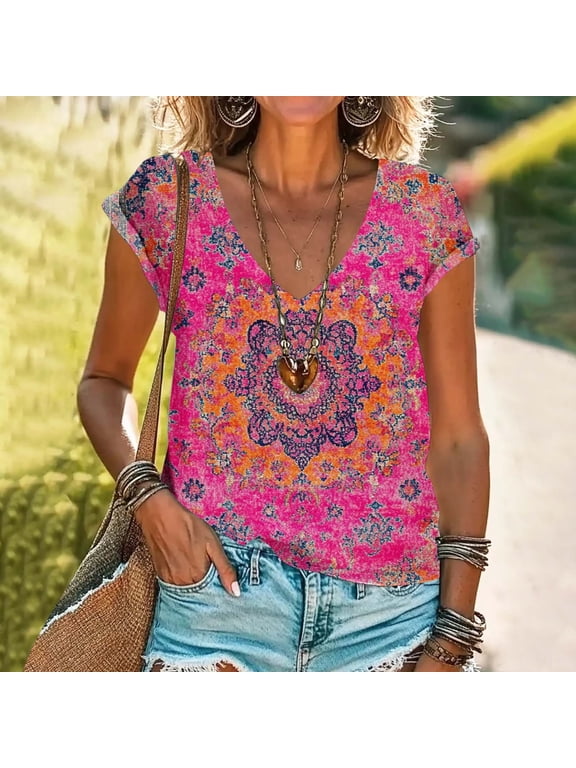 Summer Tops for Women Women's T-Shirts Graphic Casual Women Blouses for Seniors Short Sleeve Workout Tops for Women Loose my recent orders