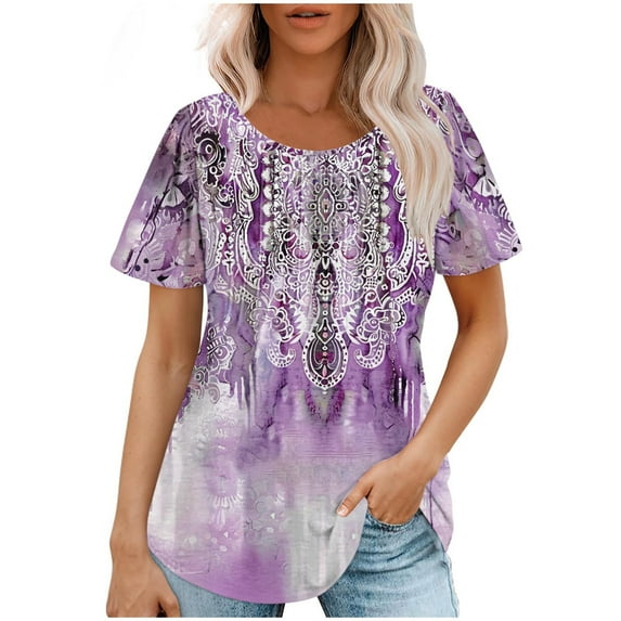 Summer Tops for Women Workout Shirts Women Plus Size Dressy Blouses for Women Womens Short Sleeve Blouses Dressy Casual new arrivals