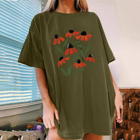 Pohista Tops for Women Trendy Summer Dressy V Neck T Shirts for Women Graphic Women's Blouses Women Short Sleeve Tops Plus Size reorders