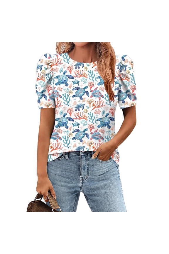 Tops for Women Trendy Summer Women's T-Shirts Graphic Womens Summer Blouses Dressy Short Sleeve Tops for Women Cropped order again my orders