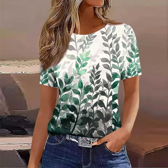 Pohista Tops for Women Women's T-Shirts Graphic Womens Blouses Dressy Casual Cotton Short Sleeve Tops for Women Short Length my items in cart