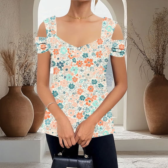 Pohista Trendy Tops for Women 2025 Work Womens Tshirts Graphic Summer Blouses for Women Dressy Summer Tops for Women Short Sleeve my saved for later items