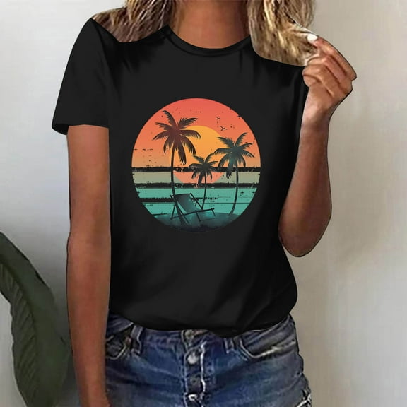 Pohista Women Summer Tops Cotton Womens T Shirts Loose Fit Dressy Blouses for Women Summer Short Sleeve Tops for Women