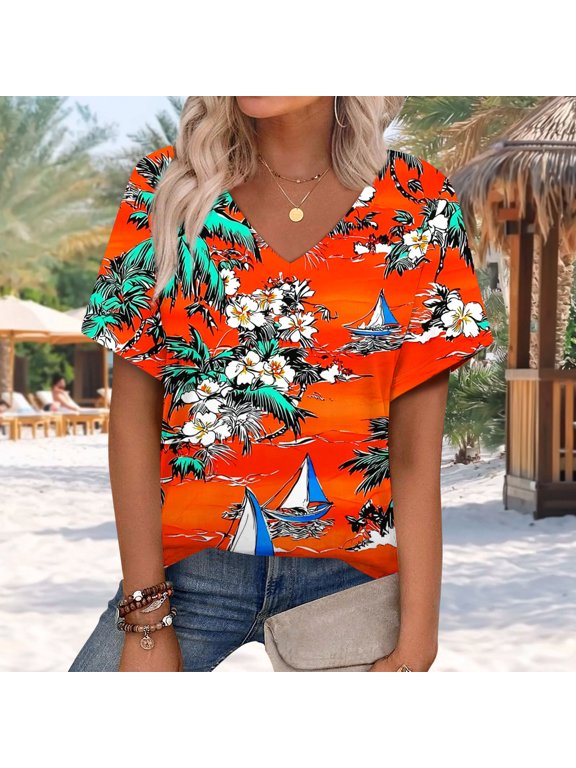 Women Tops and Blouses Womens Tshirts Cotton Summer Blouses for Women Casual Short Sleeve Workout Tops for Women my recent orders