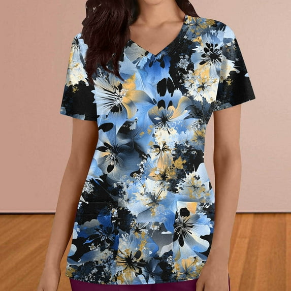 Pohista Women Tops for Work Oversized Tshirts for Women Cotton Women's Blouses & Button-Down Shirts Women's Short Sleeve Tops Petite My Items