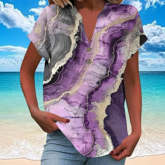 Women's Summer Tops Casual V Neck T Shirts Blouses Casual Short Sleeve Tops my items in cart